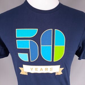 NEW Goodwill Thrift Store 50 years Blue T-Shirt Adult M Employee